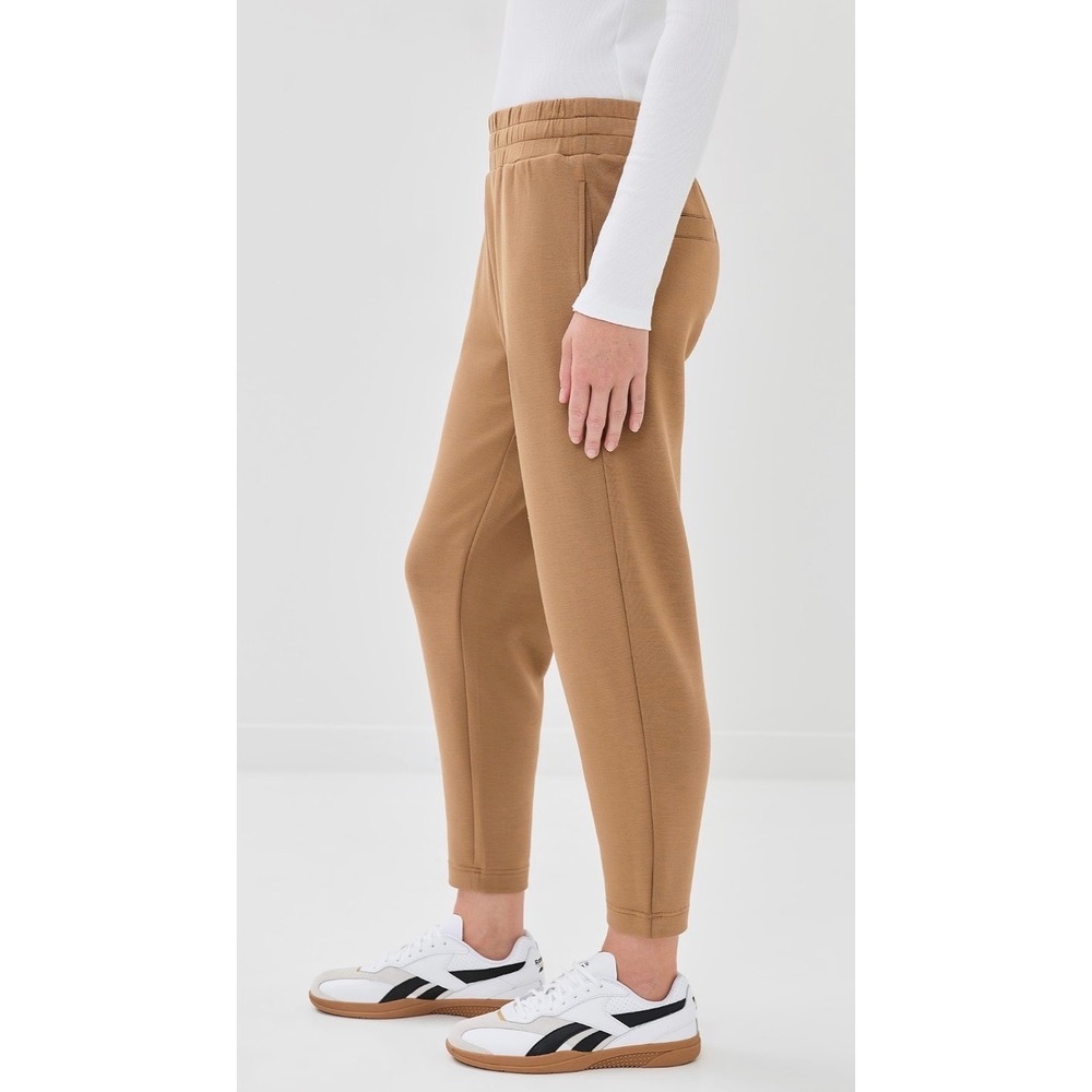 Varley DoubleSoft Slim 25 Pant Tan Brown Jogger Small Elastic Waist Stretch